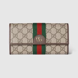 Gucci Ophidia Continental Wallet, Beige, GG Canvas
