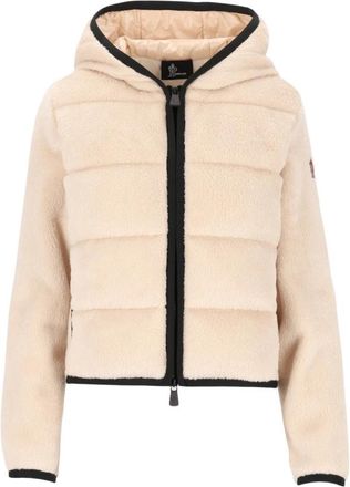Moncler Polartec Gevoerde Rits-Sweater - Dames - Fleece jassen - Beige - XS - Polyester - Fitness