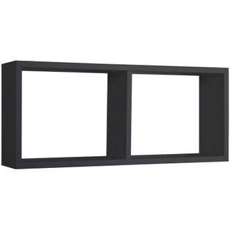 OEM Estante Rectangular De Pared 2 Compartimentos Mod. Morgana Negro