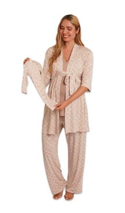 Everly Grey Analise During & After 5-Piece Maternity/Nursing Sleep Set for Mom & Baby in Bohemian at Nordstrom, Size X-Large