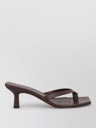 Aeyde square toe kitten heel open back sandals