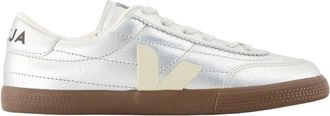 Veja Silver Leather Trainers - Panenka Style - female - Veja - Sneakers - Gray - 5 UK - Shoes