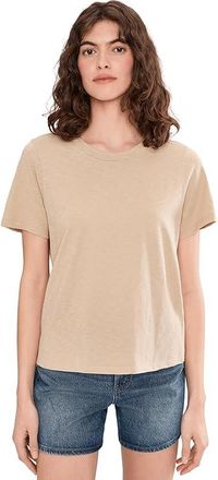 Faherty Sunwashed Essential T-Shirts Womens Clothing White Pepper : LG, Cotton