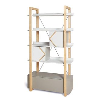 OEM Librer&iacute;a Bellamy Pinette Blanca Y Gris