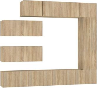 vidaXL Vidaxl - Set De Muebles Para Tv 7 Pzas Madera Contrachapada Roble Sonoma