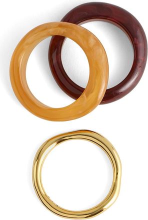 Madewell Set of 3 Sculptural Resin Stacking Rings in Dusty Claret at Nordstrom, Size 8
