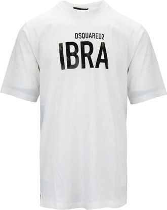 Dsquared2 Tops, Heren, Wit, 3Xl, Katoen, Ibra T-Shirt
