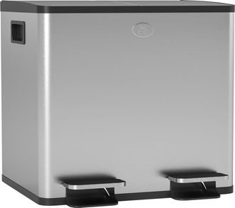 HOMCOM Cubo de basura 41.7x36.6x43.2 cm plata