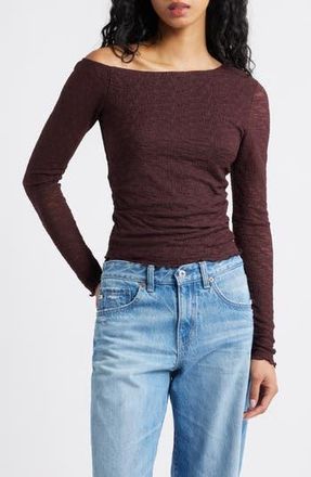 BP. One-Shoulder Lace Top in Burgundy Fudge at Nordstrom Rack, Size Xx-Small