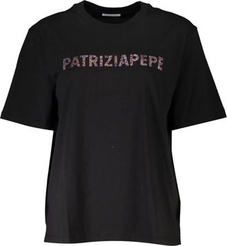 Patrizia Pepe Dames, Tops, Zwart, Maat: XS Katoen