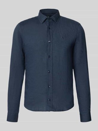 Joop Causal Fit Leinenhemd mit Kentkragen Modell Mike in Marine, Gr&ouml;&szlig;e XXL