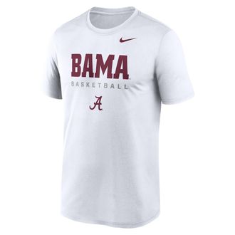Nike Alabama Courtside Basketball Legend Nike Mens Dri-FIT College T-Shirt in White | 02TI10AABN-8TZ
