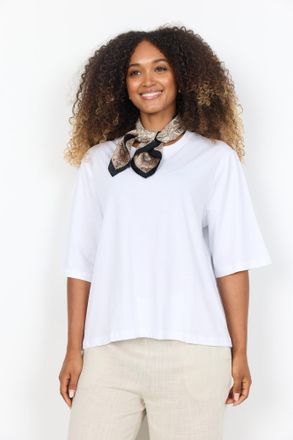 Soyaconcept T-Shirt SOYACONCEPT SC-DERBY 165, Damen, Gr. XXL, wei&szlig;, Single Jersey, Obermaterial: 100% Baumwolle, unifarben, bequem h&uuml;ftlang, Rundhals, weit, Shirt