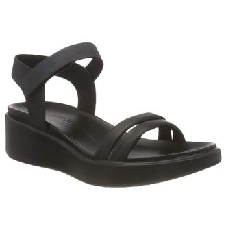 Ecco Ecco Flowt Wedge LX Leather Womens Hook and loop Sandals - UK 6 - US 8-8.5 Women - EU 39 - Black - Size:UK 6