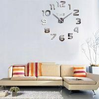 OEM Reloj De Pared 3d, Reloj Silencioso Grande, Decoraci&oacute;n De Pared Moderna, Regalo Decorativo Para El Hogar, La Oficina O La Sala De Estar (diy) - Plata-