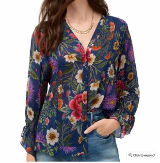 Johnny Was Darmis Long Sleeve Blouse In Lilla