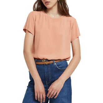 ottod'Ame Silk Blend T-Shirt in Peach at Nordstrom, Size 42 It