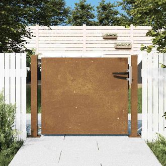 Berkfield Home Garden Gate 105x80 cm Corten Steel in Brown