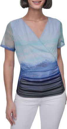 DKNY Ombré Colorblock Mesh Top in Seafoam Ombre Border at Nordstrom Rack, Size X-Small
