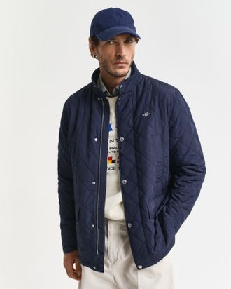 GANT Steppjacke GANT, Herren, Gr. M, blau (ev. blau), Web, Obermaterial: 100% Polyester, unifarben, regular fit h&uuml;ftbedeckend, 1-Knopf-Manschette mit Schli