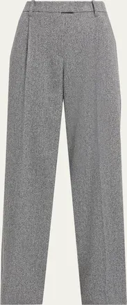 Brunello Cucinelli Sparkling Wool Herringbone Trousers