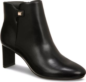 Franco Sarto Alfani PAAMP Booties Womens Black Faux Leather Block Heel Boots LION581