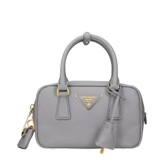 Prada Gray Leather Womens Handbag