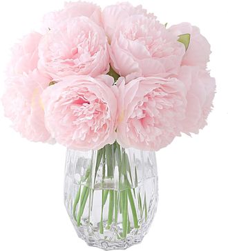 OEM 10 Cabezas De Peon&iacute;a, Flores De Seda, Tallos De Pu, Realistas, Decoraci&oacute;n Para Bodas, Hogar Y Oficina