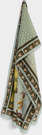 Paul Smith Mens 100% virgin wool colourful garden scarf