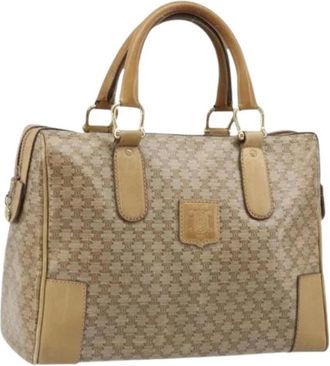 Celine Pre-owned Handbags, female, Beige, Size: ONE SIZE Pre-owned Vintage Macadam Canvas Hand Bag