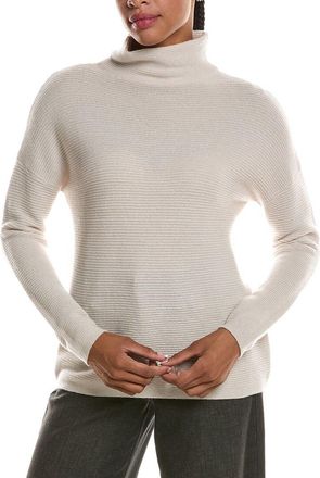 Fort&eacute; Cashmere Textured Slouchy Funnel Neck 100% Cashmere Sweater