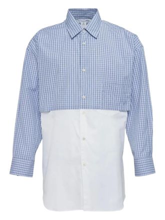 Comme Des Garçons checked panelled shirt - Blue