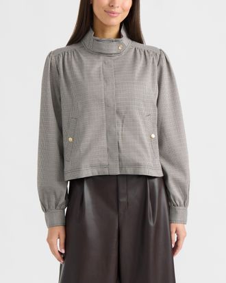 Ellen Tracy Womens High Neck Jacket
