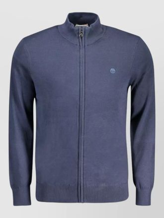 Timberland cotton zip-up high-neck cardigan