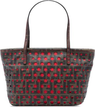 Fendi Pre-owned Fendi Small Perforated Zucca Spalmati Roll Tote Ladies 8BH223 CQW 108 2111
