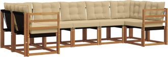 vidaXL Conjunto De Sof&aacute;s De Exterior 7 Uds. Natural Y Beige Vidaxl