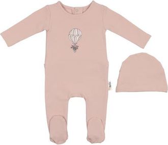 Maniere Hot Air Balloon Footie & Hat Set in Mauve at Nordstrom, Size Newborn