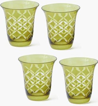 Mrs. Alice Engraved Water Glasses in Olive at Nordstrom