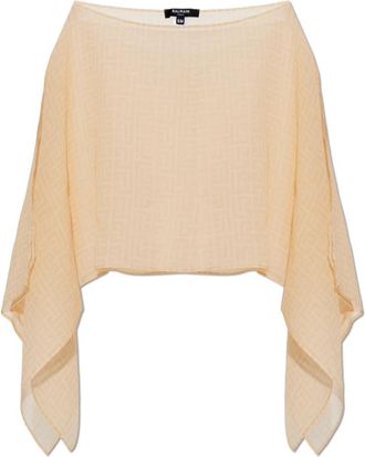 Balmain Zijden strandponcho - Dames - Strandmode - Beige - S/M - Badmode