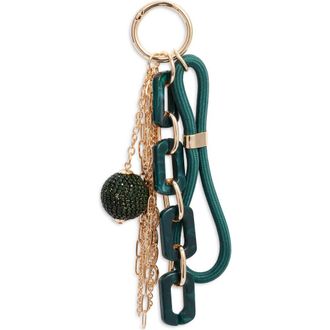 Chelsea28 Crystal Ball & Chain Bag Charm in Green Multi- Gold at Nordstrom