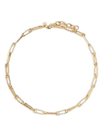 Crystal Haze Locked pave-set chain necklace - women - Cubic Zirconia/18kt Gold Plated Brass - One Size