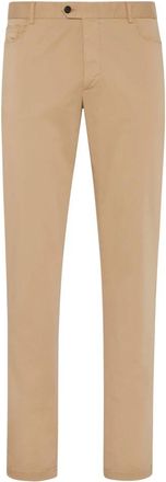Philipp Plein Cotton Lange Broek Chinos fit Iconic Plein - Heren - Chinos - Beige - M - Katoen - Broeken