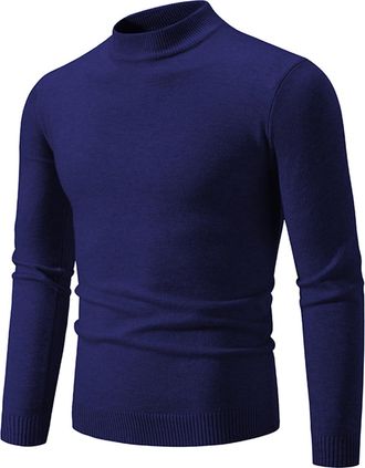 Generic Polos Neck Jumpers for Men Cotton Smart Causal Sweaters Pullover Knitted Sweater Lounge Sweatshirts Long Sleeve Fisherman Pullovers Leisure Fleece Aut