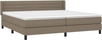 vidaXL Cama Box Spring Con Colch&oacute;n Tela Gris Taupe 200x200 Cm Vidaxl