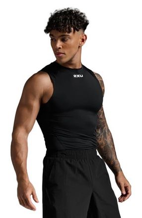 2XU Core Compression Sleeveless in Black/silver at Nordstrom, Size X-Small