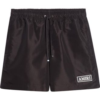Amiri Patch Swim Trunks in Black at Nordstrom, Size Xx-Large