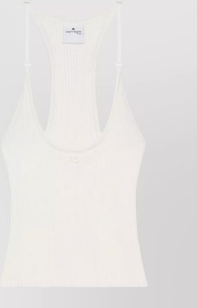 Courrèges ribbed racerback top adjustable straps