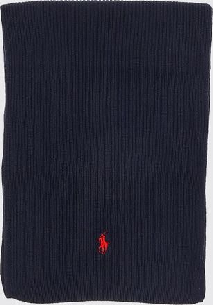 Polo Ralph Lauren Ribbed Pure Wool Scarf with Embroidered Pony Logo