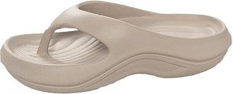 Generic Pillow Arch Support Flip Flops, Ladies Lightweight Shock-Absorbing Orthotic Sandals, Platform Walking Cloud Sliders (Khaki, Adult, Women, 5.5, Numeric