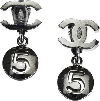 Chanel Number 5 Logo Earrings